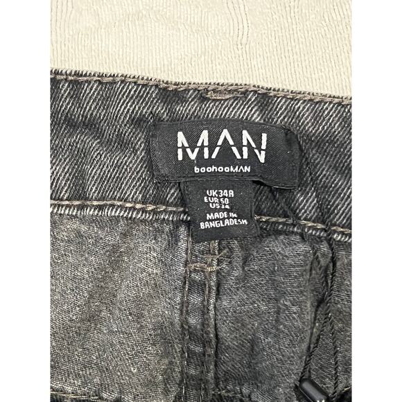 BooHooMan Black Straight Jeans Mens 34X29 - Picture 4 of 5